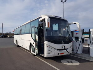 Electric tour coach charging